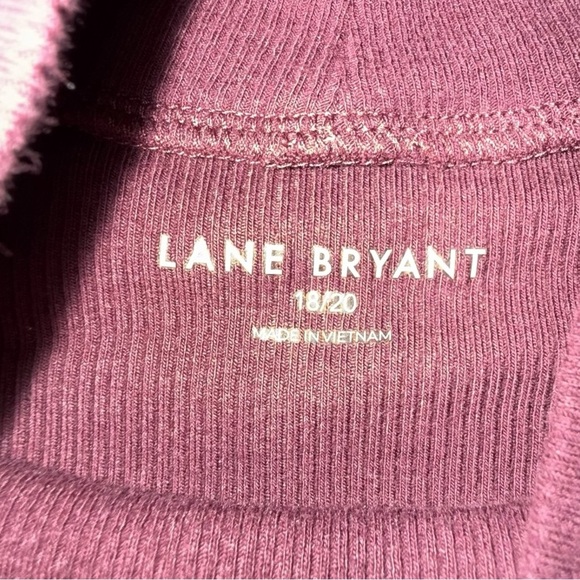 LANE BRYANT Mock Neck Ribbed Tank Classic Sleeveless - 18/20 Maroon - Picture 14 of 16